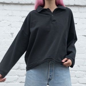 Brandy Melville Black Cropped Sweatshirt